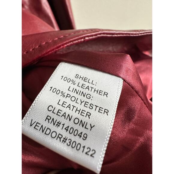 Vintage 90s Oxblood Red Leather Trench Coat Tailored Long Jacket Size 12 Tall - Picture 4 of 6